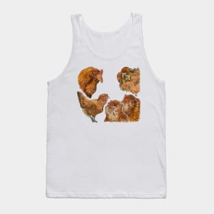 Easter Egger Chicken Watercolor hen Tank Top